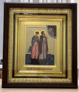 Икона «Петр и Феврония» в резном киоте Альметьевск